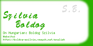 szilvia boldog business card